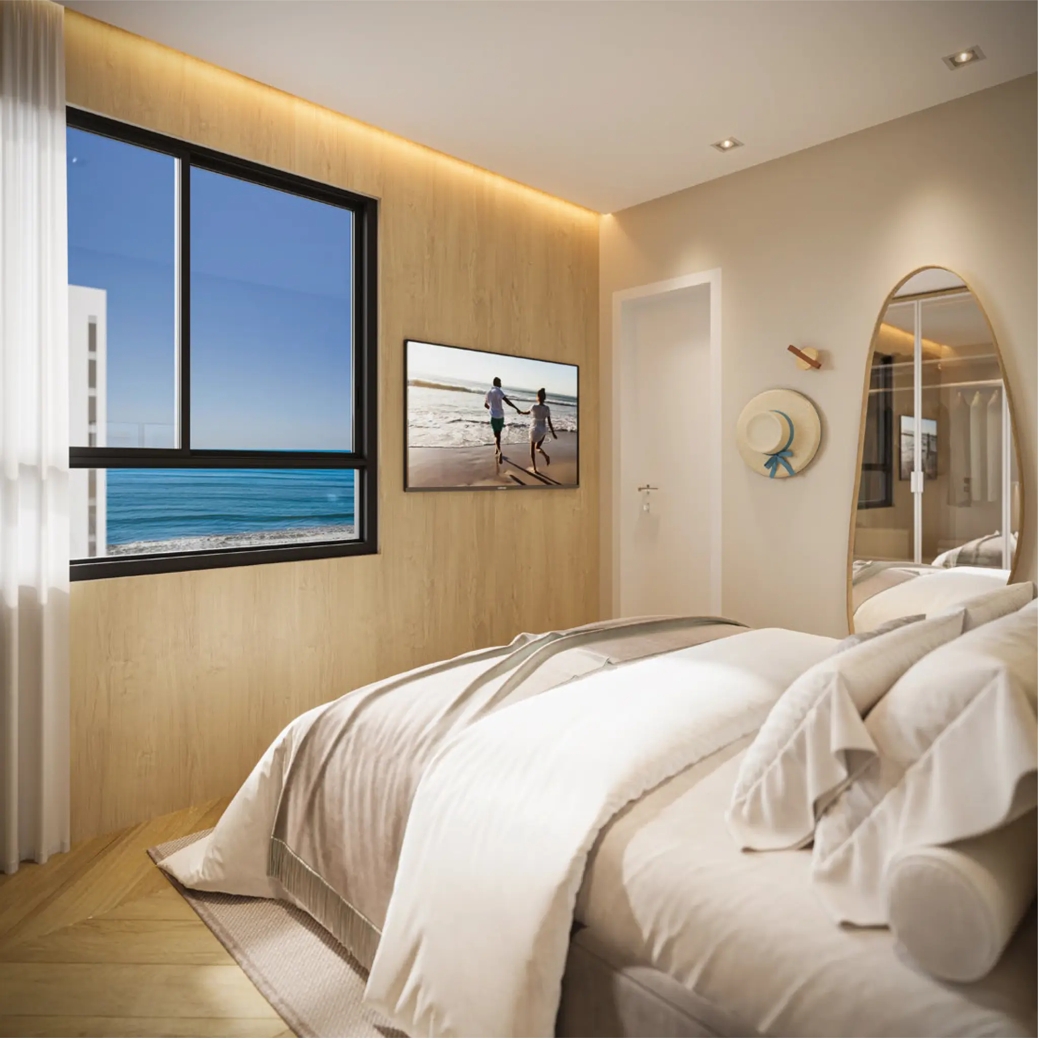 Quarto com vista mar